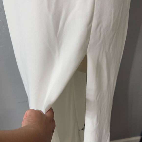 BHLDN Blake Square-Neck Stretch Crepe Maxi Dress, S, White - Picture 3 of 6